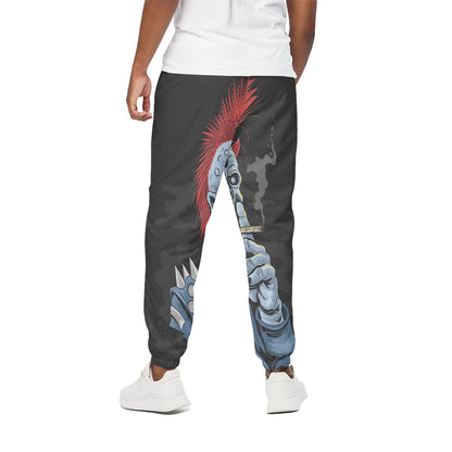 Punk Mohawk Devil Print Cotton Pants
