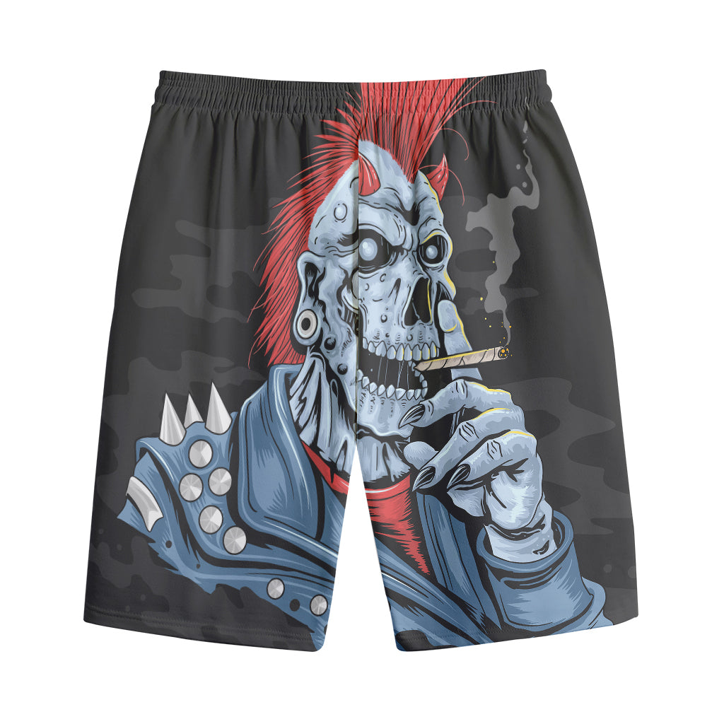 Punk Mohawk Devil Print Cotton Shorts