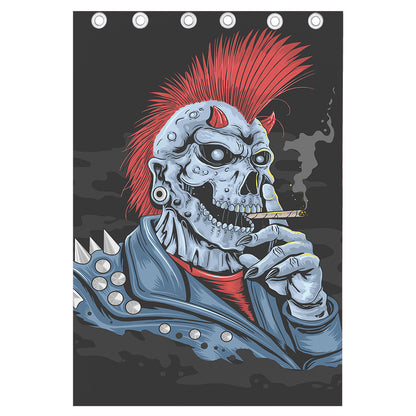Punk Mohawk Devil Print Curtain
