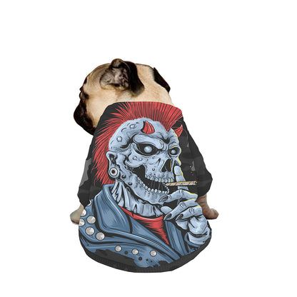 Punk Mohawk Devil Print Dog Zip Up Jacket