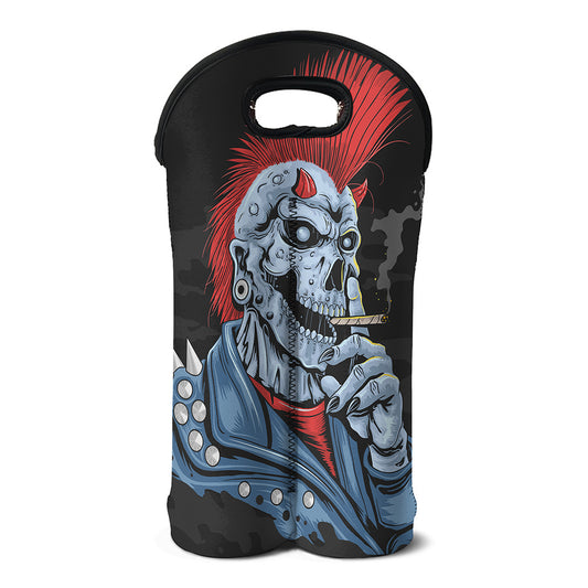 Punk Mohawk Devil Print Double Neoprene Wine Tote