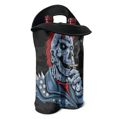 Punk Mohawk Devil Print Double Neoprene Wine Tote