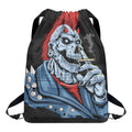 Punk Mohawk Devil Print Drawstring Backpack