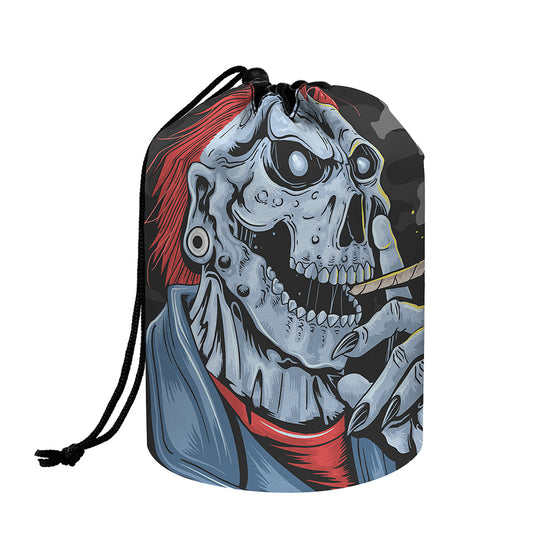 Punk Mohawk Devil Print Drawstring Makeup Bag