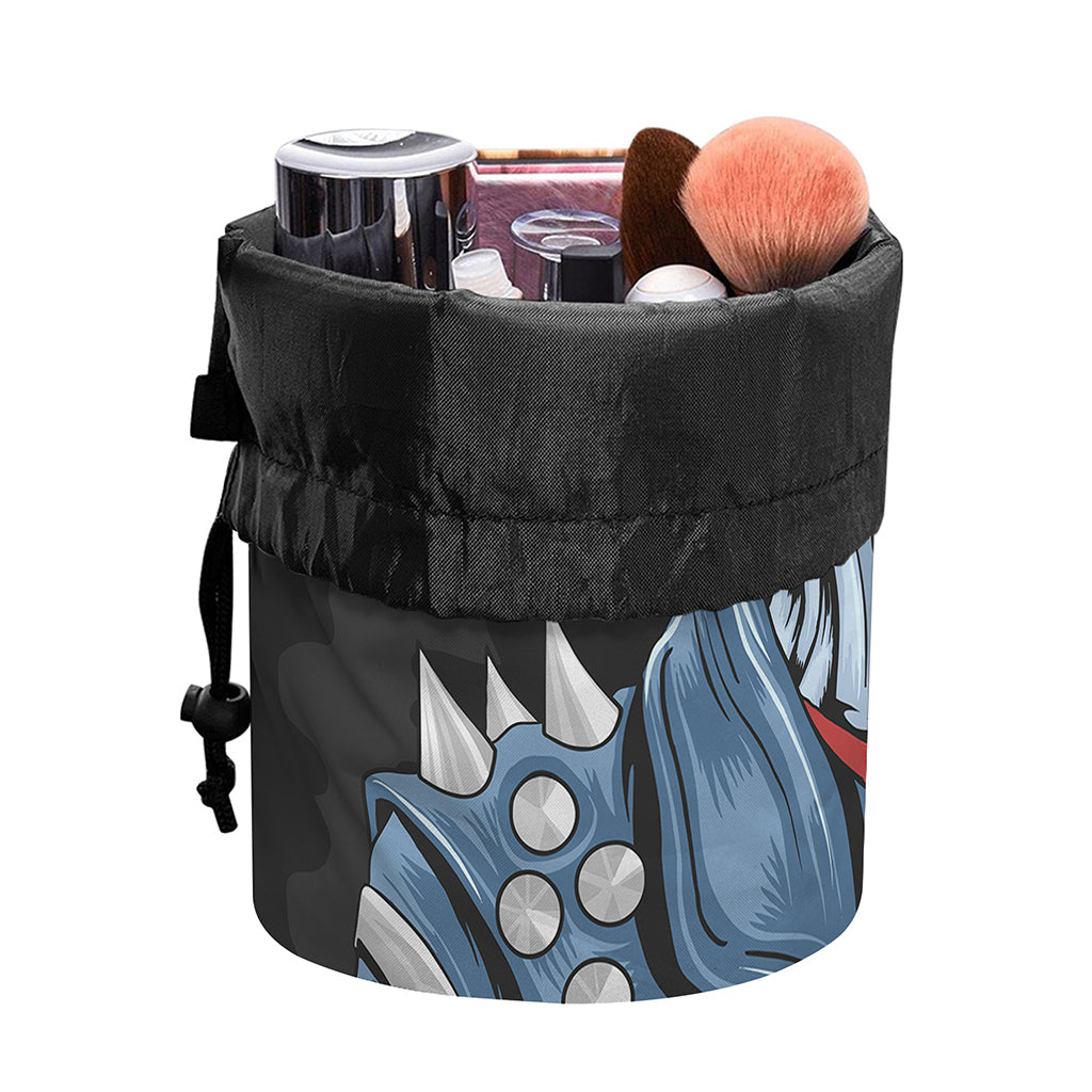 Punk Mohawk Devil Print Drawstring Makeup Bag