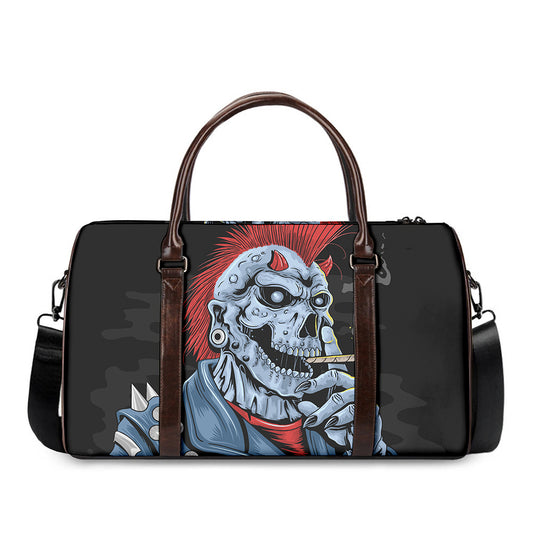 Punk Mohawk Devil Print Duffle Bag