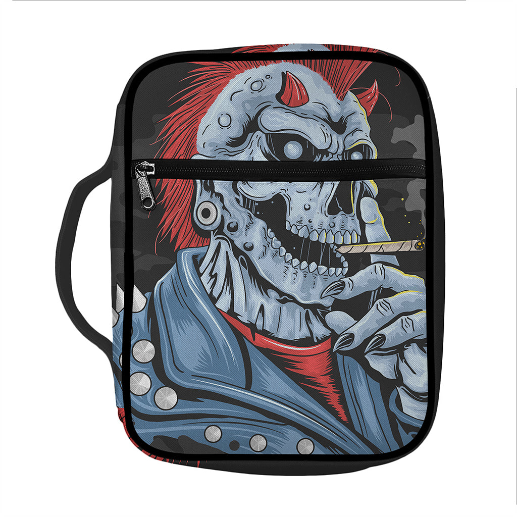 Punk Mohawk Devil Print Front Pocket Bible Bag