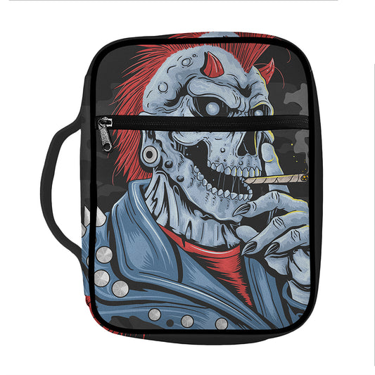 Punk Mohawk Devil Print Front Pocket Bible Bag