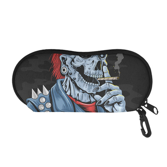Punk Mohawk Devil Print Glasses Case