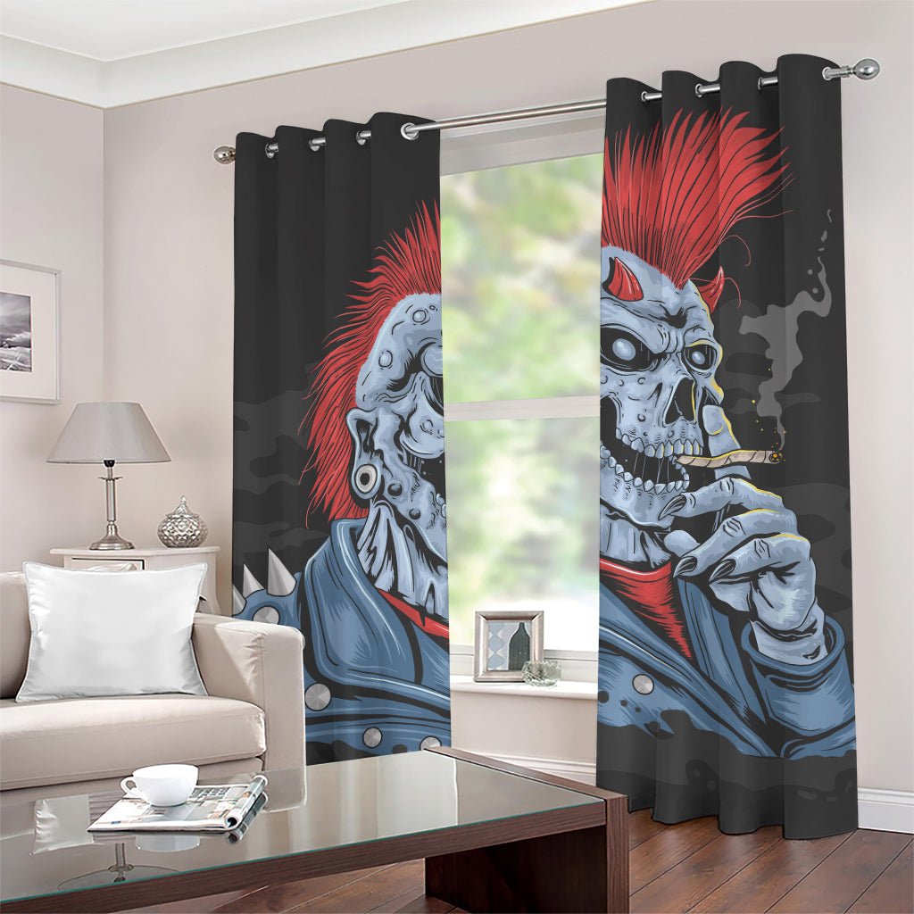 Punk Mohawk Devil Print Grommet Curtains