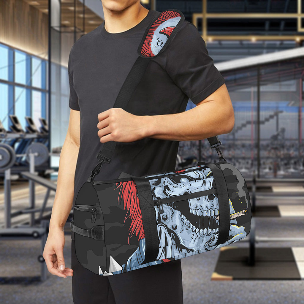 Punk Mohawk Devil Print Gym Bag