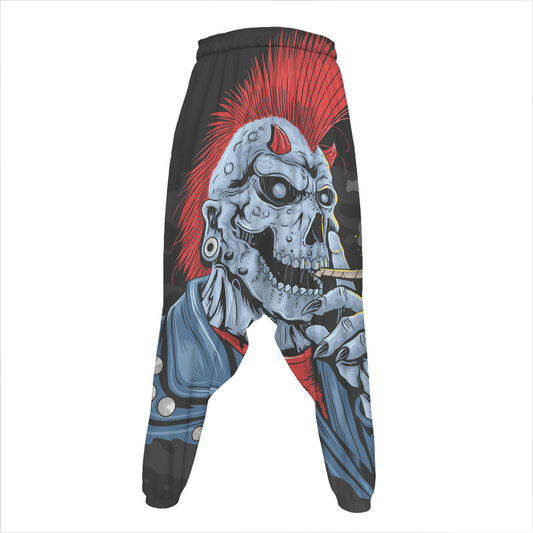Punk Mohawk Devil Print Hammer Pants