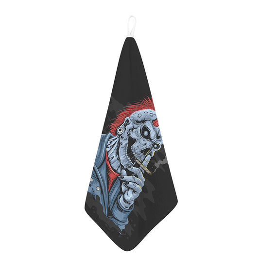 Punk Mohawk Devil Print Hand Towel