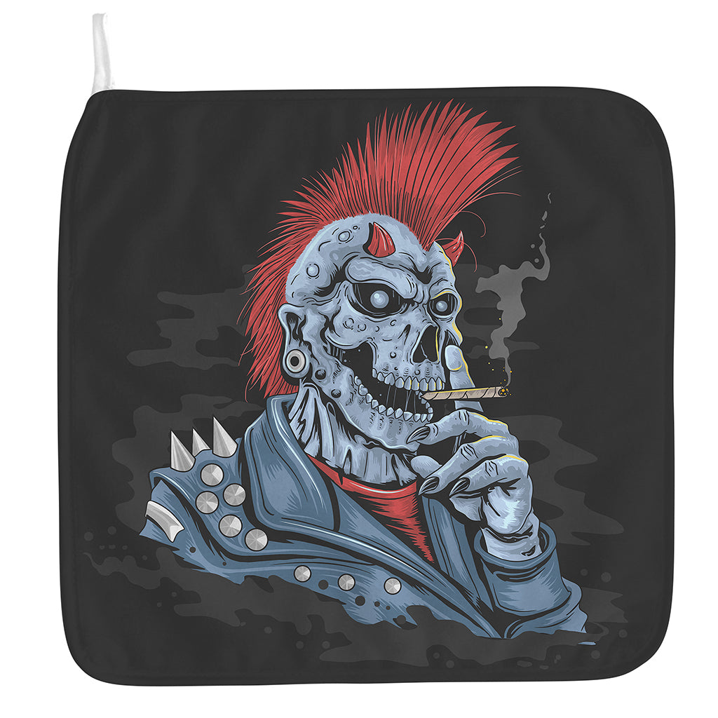 Punk Mohawk Devil Print Hand Towel