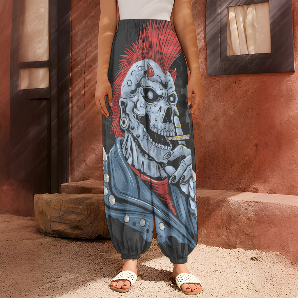 Punk Mohawk Devil Print Harem Pants