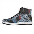 Punk Mohawk Devil Print High Top Leather Sneakers