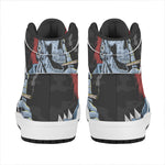 Punk Mohawk Devil Print High Top Leather Sneakers