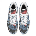 Punk Mohawk Devil Print High Top Leather Sneakers