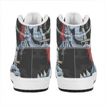 Punk Mohawk Devil Print High Top Leather Sneakers