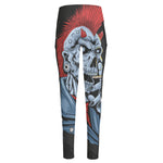 Punk Mohawk Devil Print High-Waisted Pocket Leggings