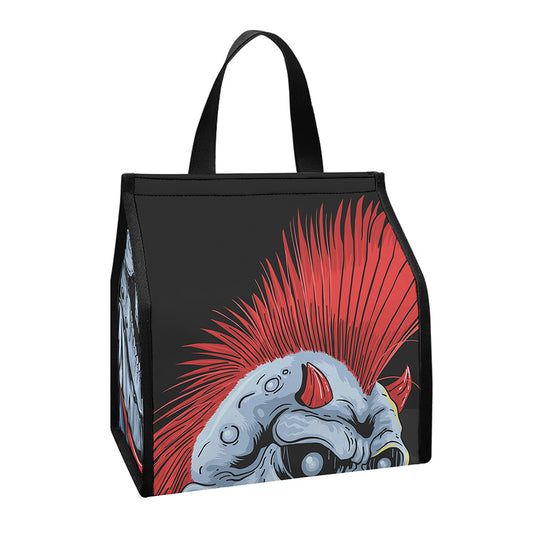 Punk Mohawk Devil Print Insulated Lunch Tote
