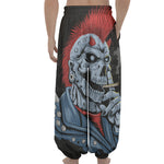 Punk Mohawk Devil Print Lantern Pants