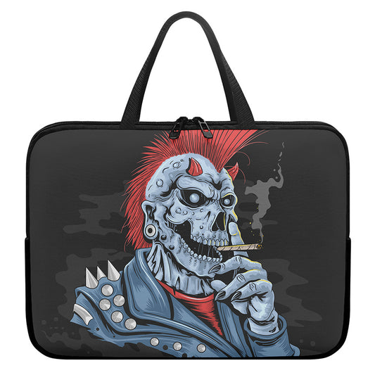 Punk Mohawk Devil Print Laptop Sleeve With Handle
