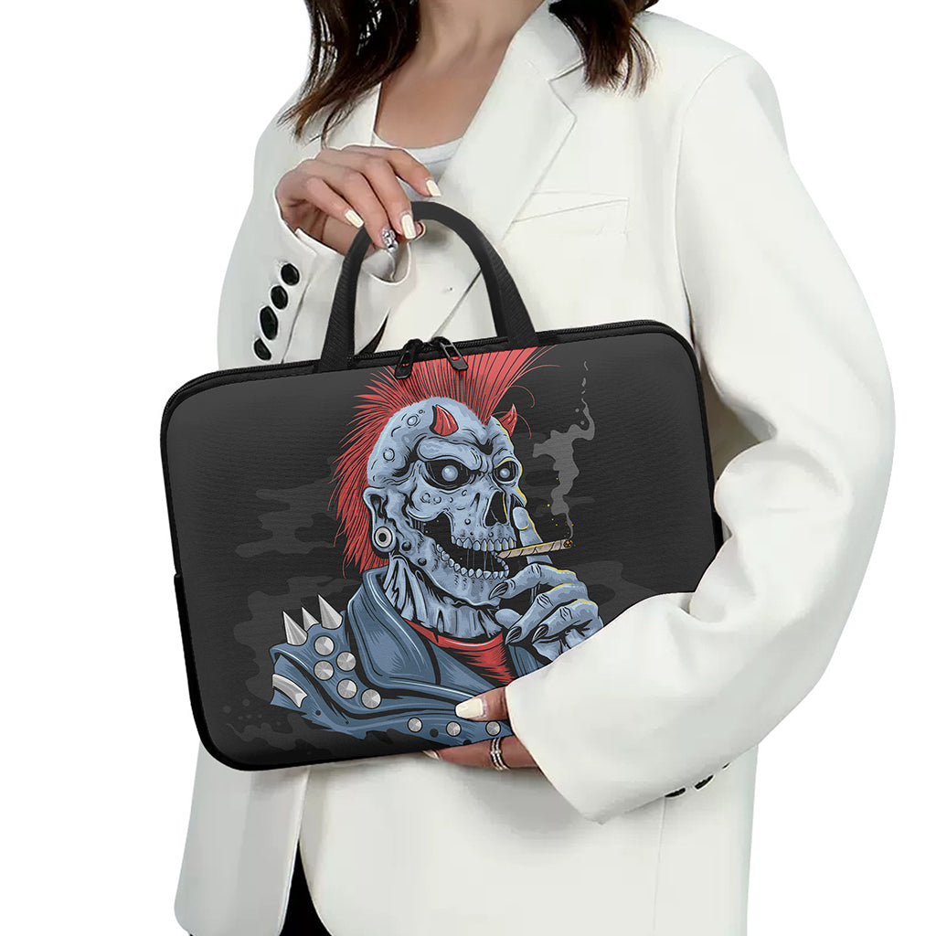 Punk Mohawk Devil Print Laptop Sleeve With Handle