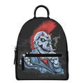 Punk Mohawk Devil Print Leather Backpack