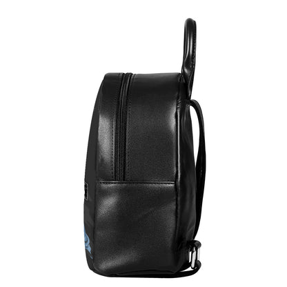 Punk Mohawk Devil Print Leather Backpack