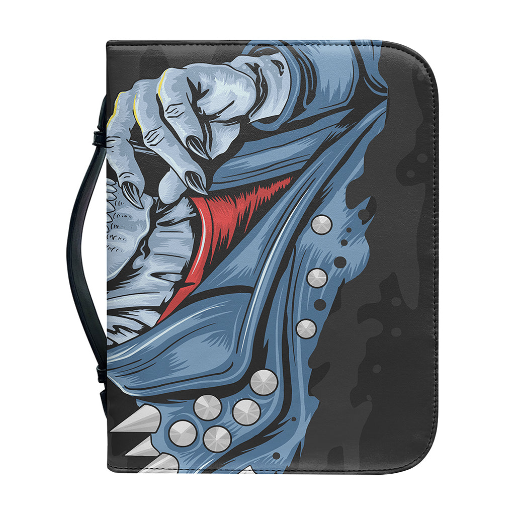 Punk Mohawk Devil Print Leather Bible Cover