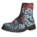 Punk Mohawk Devil Print Lace-Up Boots