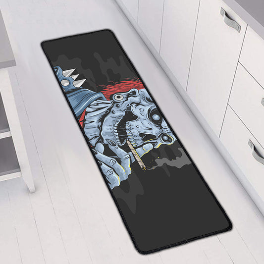 Punk Mohawk Devil Print Long Kitchen Mat