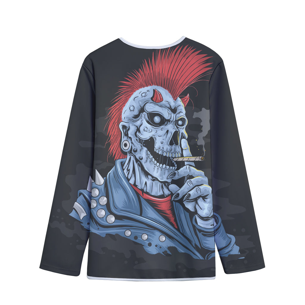 Punk Mohawk Devil Print Long Sleeve Short Coat