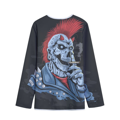 Punk Mohawk Devil Print Long Sleeve Short Coat