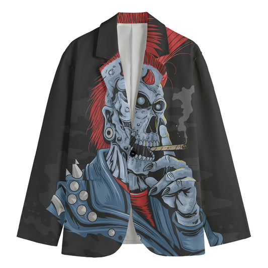 Punk Mohawk Devil Print Men's Blazer