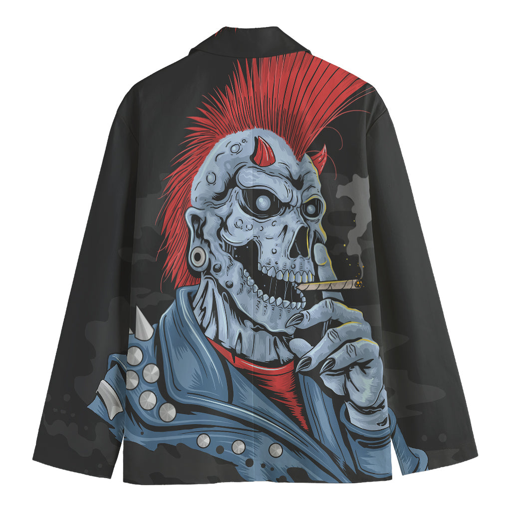 Punk Mohawk Devil Print Men's Cotton Blazer