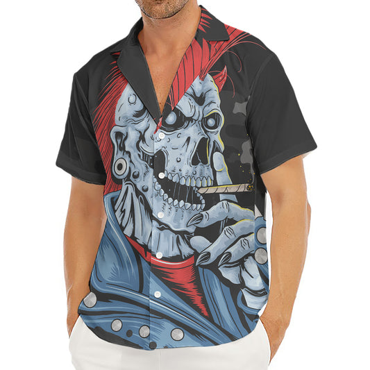 Punk Mohawk Devil Print Men's Deep V-Neck Shirt