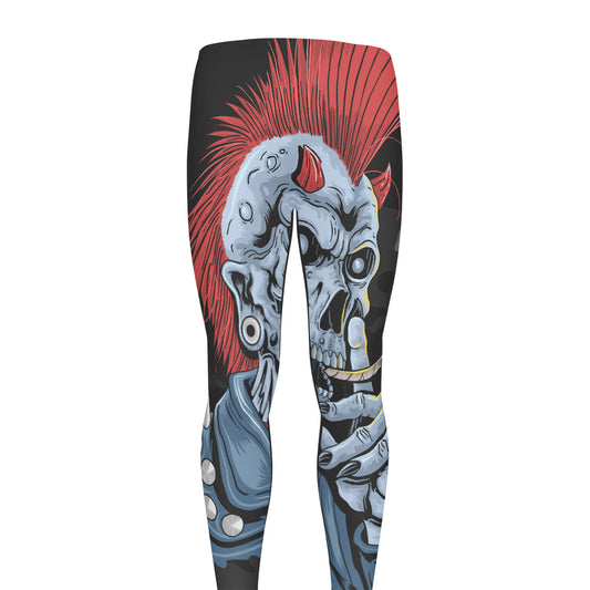 Punk Mohawk Devil Print Men's leggings