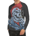 Punk Mohawk Devil Print Men's Long Sleeve Rash Guard