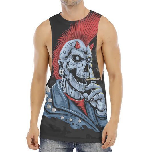 Punk Mohawk Devil Print Men's Muscle Tank Top
