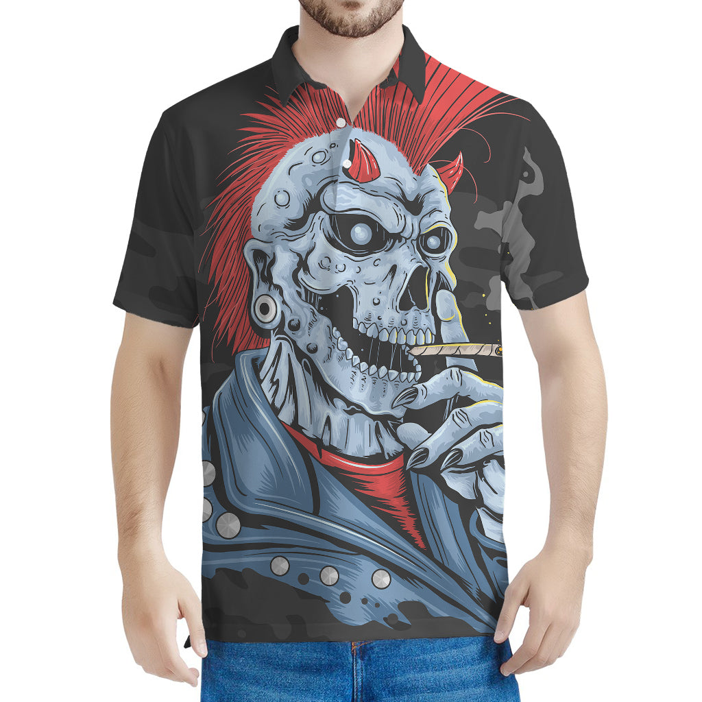 Punk Mohawk Devil Print Men's Polo Shirt
