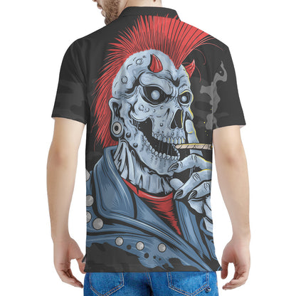 Punk Mohawk Devil Print Men's Polo Shirt