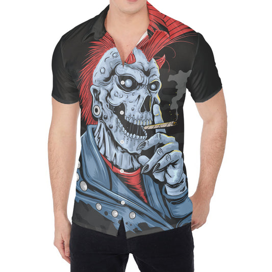 Punk Mohawk Devil Print Men's Shirt