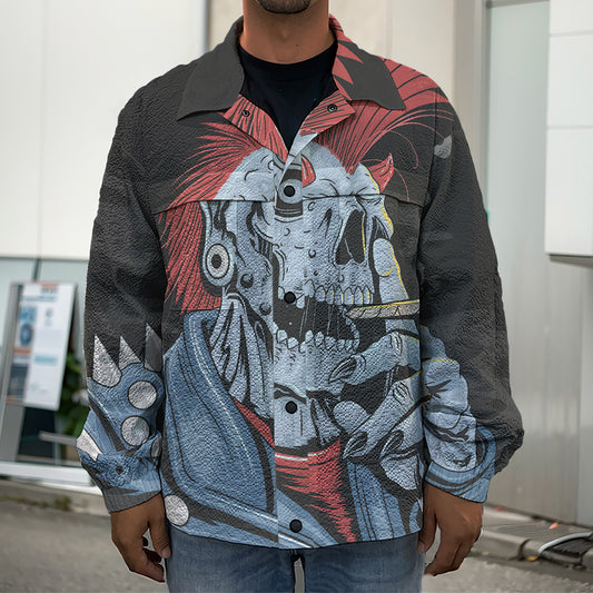 Punk Mohawk Devil Print Men's Shirt Jacket
