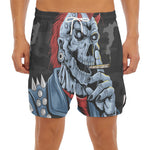 Punk Mohawk Devil Print Men's Split Running Shorts