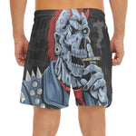 Punk Mohawk Devil Print Men's Split Running Shorts