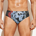 Punk Mohawk Devil Print Men's Swim Briefs