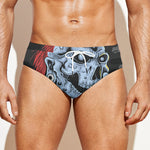 Punk Mohawk Devil Print Men's Swim Briefs