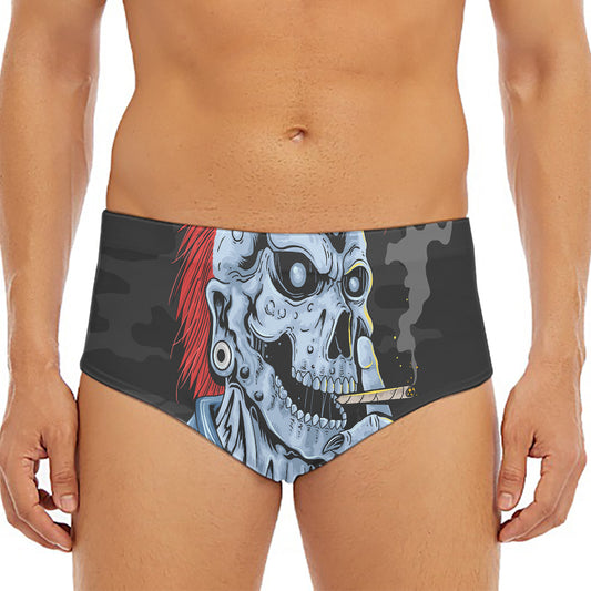 Punk Mohawk Devil Print Men's Triangle Swim Briefs
